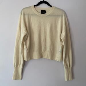 Le Ore Cream 100% Cashmere Sweater Normcore Minimalist Cropped Women size Large